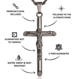 Gun Metal Crucifix Pendant - VIRAGE London