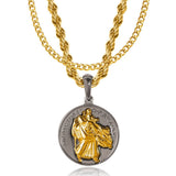 Gun Metal & Gold St Christopher X Cuban Set - VIRAGE London, 2122