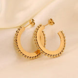 Beaded Hoop Earrings Gold - VIRAGE London