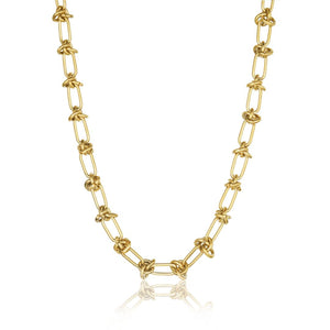 Chunky Knot Link Chain Necklace Gold - VIRAGE London