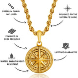 Gold Compass Pendant - USPs - VIRAGE London