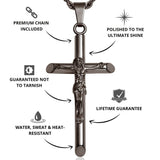 Gun Metal Crucifix Pendant - VIRAGE London