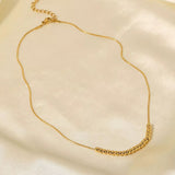 Dainty Beaded Ball Necklace Gold - VIRAGE London