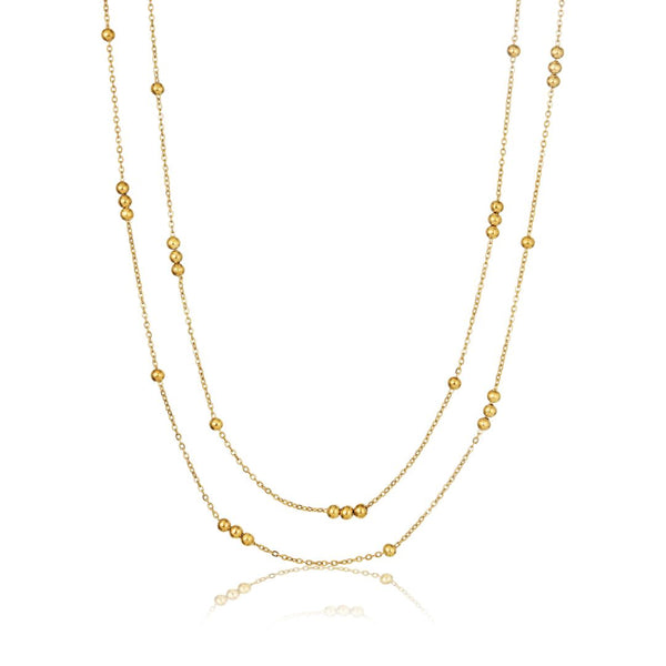 Double Beaded Necklace Gold - VIRAGE London