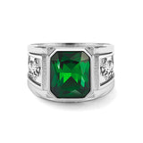 Silver Emerald Statement Ring - VIRAGE London, 5061034732355
