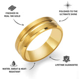 Gold Flat Grooved Ring - USPs - VIRAGE London, 5061034732010