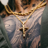 Gold Crucifix Pendant & Rope Chain Set - VIRAGE London, 101