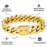 Gold Cuban Bracelet 14mm - USPs - VIRAGE London