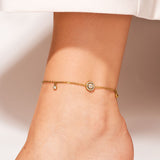 Multi Stone Anklet Gold - VIRAGE London