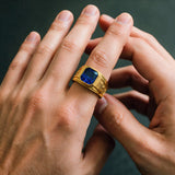 Gold Sapphire Statement Ring - VIRAGE London, 5061034731792