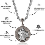 Gun Metal & Silver St Christopher Pendant - VIRAGE London