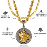Gun Metal & Gold St Christopher X Cuban Set - VIRAGE London, 2122
