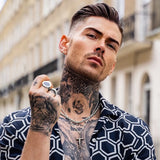 Gun Metal & Silver Crucifix Pendant & Rope Chain Set - VIRAGE London, 2033