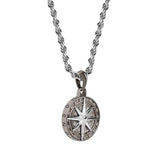 Gun Metal & Silver Compass Pendant - VIRAGE London