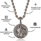 Gun Metal St Christopher Pendant - VIRAGE London
