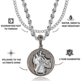 Gun Metal & Silver St Christopher X Cuban Set - VIRAGE London, 2133