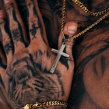 Gun Metal & Gold Cross Pendant - VRAGE London
