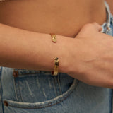 Hammered Bangle Bracelet Gold - VIRAGE London