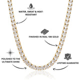 Iced Tennis Chain Gold 5mm - USP's - VIRAGE London, 10060002010518 