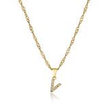 Icy Initial Necklace Gold - VIRAGE London