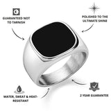 Silver Onyx Oval Signet Ring - USPs - VIRAGE London, 5061034731624