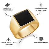 Gold Onyx Square Signet Ring - USPs - VIRAGE London, 5061034731983