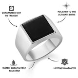 Silver Onyx Square Signet Ring  - USPs - VIRAGE London, 5061034731952