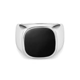Silver Onyx Oval Signet Ring - VIRAGE London, 5061034731624