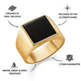 Gold Onyx Square Signet Ring - USPs - VIRAGE London, 5061034731983