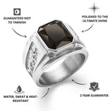 Silver Onyx Statement Signet Ring - USPs - VIRAGE London, 5061034732386
