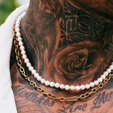 Gold Pearl x Oval Link Set - VIRAGE London