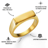 Gold Rectangle Signet Ring - USPs - VIRAGE London, 5061034731501
