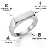 Silver Rectangle Signet Ring - USPs - VIRAGE London, 5061034731532