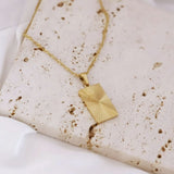 Sunburst Rectangle Pendant Necklace Gold - VIRAGE London
