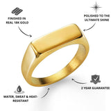 Gold Rectangle Signet Ring - USPs - VIRAGE London, 5061034731501