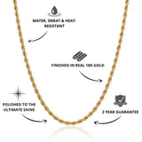 Rope Chain Gold 2mm - USP's - VIRAGE London, 10030001010218