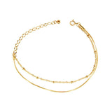 Round Snake & Bead Layered Bracelet Set Gold - VIRAGE London