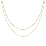Round Snake & Bead Layered Necklace Set Gold - VIRAGE London