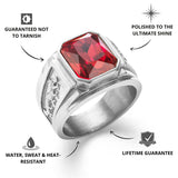Silver Ruby Statement Ring - USPs - VIRAGE London, 5061034732416
