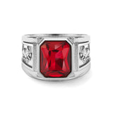 Silver Ruby Statement Ring - VIRAGE London, 5061034732416