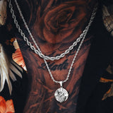 Silver St Christopher Pendant Limited Edition & Rope Chain Set - VIRAGE London, 5801