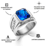 Silver Sapphire Statement Ring - USPs - VIRAGE London, 5061034732447