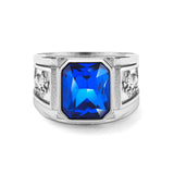 Silver Sapphire Statement Ring - VIRAGE London, 5061034732447