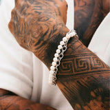 Pearl x Oval Link Set | Silver