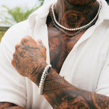 Silver Pearl x Oval Link Set - VIRAGE London