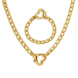 Gold Statement Heart Chain Set - VIRAGE London