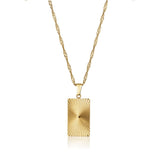 Sunburst Rectangle Pendant Necklace Gold - VIRAGE London