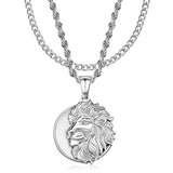 Silver Lion Pendant Limited Edition & Cuban Chain Set - VIRAGE London, 6101