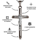 Gun Metal & Silver Crucifix Pendant - USPs - VIRAGE London