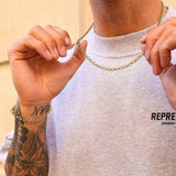 Gold Belcher Chain & Bracelet Set 5mm - VIRAGE London, 70100001010525